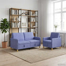 Sofa sæt med opbevaring 2 stk. Jeans blå Polyester