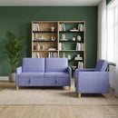 Sofa sæt med opbevaring 2 stk. Jeans blå Polyester