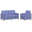 Sofa sæt med opbevaring 2 stk. Jeans blå Polyester