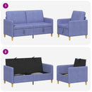 Sofa sæt med opbevaring 2 stk. Jeans blå Polyester