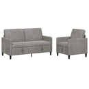 Sofa sæt med opbevaring 2 stk. Lysegrå Polyester
