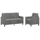 Sofa sæt med opbevaring 2 stk. Mørkegrå Polyester