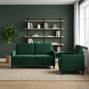 Sofa sæt med opbevaring 2 stk. Mørkegrøn Polyester
