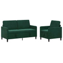 Sofa sæt med opbevaring 2 stk. Mørkegrøn Polyester
