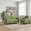Sofa sæt med opbevaring 2 stk. Lys grøn Polyester