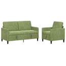 Sofa sæt med opbevaring 2 stk. Lys grøn Polyester