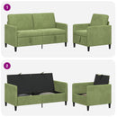 Sofa sæt med opbevaring 2 stk. Lys grøn Polyester