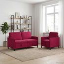 Sofa sæt med opbevaring 2 stk. Vinrød Polyester