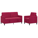 Sofa sæt med opbevaring 2 stk. Vinrød Polyester