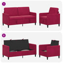 Sofa sæt med opbevaring 2 stk. Vinrød Polyester