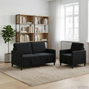 Sofa sæt med opbevaring 2 stk. Sort Polyester