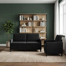 Sofa sæt med opbevaring 2 stk. Sort Polyester