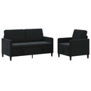 Sofa sæt med opbevaring 2 stk. Sort Polyester