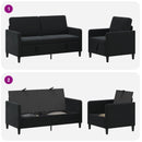 Sofa sæt med opbevaring 2 stk. Sort Polyester