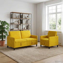 Sofa sæt med opbevaring 2 stk. Gul Polyester