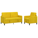 Sofa sæt med opbevaring 2 stk. Gul Polyester
