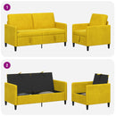 Sofa sæt med opbevaring 2 stk. Gul Polyester