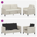 Sofa sæt med opbevaring 2 stk. Cremefarvet Polyester