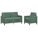 Sofa sæt med opbevaring 2 stk. Havgrøn Polyester