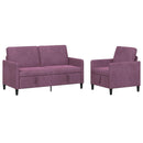 Sofa sæt med opbevaring 2 stk. Lilla Polyester