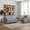 Sofa sæt med opbevaring 2 pcs Lysegrå Polyester