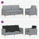 Sofa sæt med opbevaring 2 pcs Lysegrå Polyester