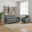 Sofa sæt med opbevaring 2 pcs Mørkegrå Polyester