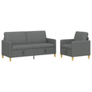 Sofa sæt med opbevaring 2 stk. Mørkegrå Polyester