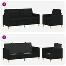 Sofa sæt med opbevaring 2 stk. Sort Polyester