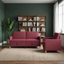 Sofa sæt med opbevaring 2 pcs Vinrød Polyester