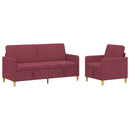 Sofa sæt med opbevaring 2 pcs Vinrød Polyester