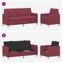 Sofa sæt med opbevaring 2 pcs Vinrød Polyester