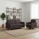 Sofa sæt med opbevaring 2 stk. Mørk Brun Polyester