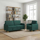 Sofa sæt med opbevaring 2 stk. Mørkegrøn Polyester