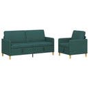 Sofa sæt med opbevaring 2 stk. Mørkegrøn Polyester