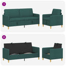 Sofa sæt med opbevaring 2 stk. Mørkegrøn Polyester