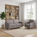 Sofa sæt med opbevaring 2 stk. Gråbrun Polyester