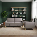 Sofa sæt med opbevaring 2 pcs Gråbrun Polyester