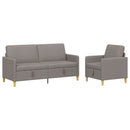 Sofa sæt med opbevaring 2 stk. Gråbrun Polyester