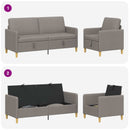 Sofa sæt med opbevaring 2 stk. Gråbrun Polyester