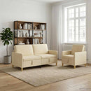 Sofa sæt med opbevaring 2 pcs Cremefarvet Polyester