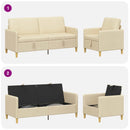 Sofa sæt med opbevaring 2 stk. Cremefarvet Polyester