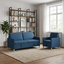 Sofa sæt med opbevaring 2 pcs Blå Polyester