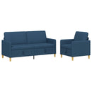 Sofa sæt med opbevaring 2 stk. Blå Polyester