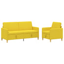 Sofa sæt med opbevaring 2 stk. Lys Gul Polyester