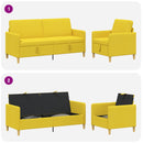 Sofa sæt med opbevaring 2 stk. Lys Gul Polyester