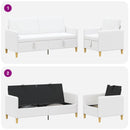 Sofa sæt med opbevaring 2 stk. Hvid Polyester
