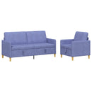 Sofa sæt med opbevaring 2 stk. Jeans blå Polyester
