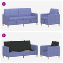 Sofa sæt med opbevaring 2 stk. Jeans blå Polyester