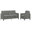 Sofa sæt med opbevaring 2 stk. Mørkegrå Polyester
